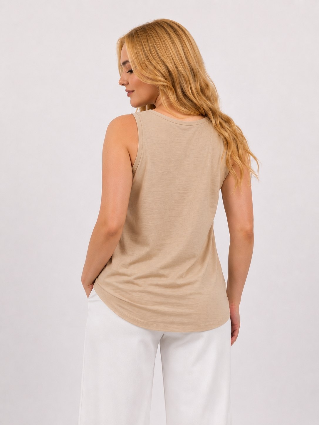 Basic Cut Top - Beige